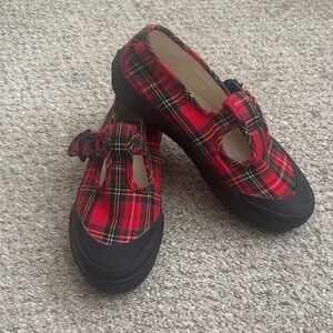 Vans Red Plaid Mary Jane Shoes